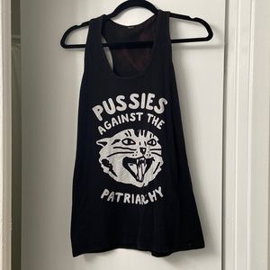 Black “Pussies against the Patriarchy” tank top